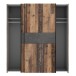 Kleiderschrank >WINNIE< in Old Wood Vintage / Betonoptik Dunkelgrau - 170,3 x 190,5 x 61,2 cm