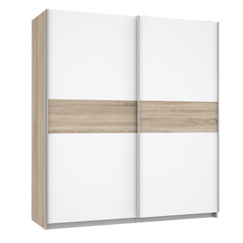 Kleiderschrank >WINNIE< in Sonoma Eiche / Weiss - 170,3x190,5x61,2cm (BxHxT)