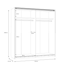 Kleiderschrank >WINNIE< in Sonoma Eiche / Weiss - 170,3x190,5x61,2cm (BxHxT)