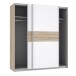 Kleiderschrank >WINNIE< in Sonoma Eiche / Weiss - 170,3x190,5x61,2cm (BxHxT)
