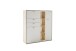 Highboard >SANTERNO< 2 Türen, 2 Schübe, Fächer, Soft withe / Eiche Dekor - 124x133x37 BxHxT