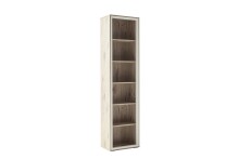 Vitrine >SANTERNO< 1 Tür, 6 Fächer, in Viking Eiche Dekor - 50x197x32 (BxHxT)
