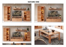 Wohnwand >Nature One< (3-teilig) Kernbuche teilmassiv - 320x170x45cm (BxHxT)