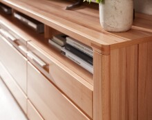 Wohnwand >Nature One< (2-teilig) Kernbuche teilmassiv - 190x170x45cm (BxHxT)