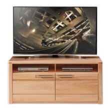Wohnwand >Nature One< (4-teilig) Kernbuche teilmassiv - 350x203x45cm (BxHxT)