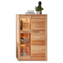 Wohnwand >Nature One< (4-teilig) Kernbuche teilmassiv - 350x203x45cm (BxHxT)