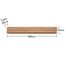 Wohnwand >Nature One< (4-teilig) Kernbuche teilmassiv - 350x203x45cm (BxHxT)