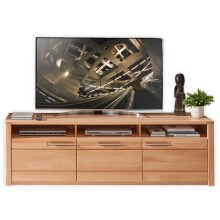 Wohnwand >Nature One< (3-teilig) Kernbuche teilmassiv - 320x203x45cm (BxHxT)