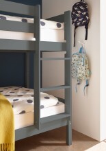 Etagenbett >Moritz< grau, inkl. 2x Rollrost, Kiefer teilmassiv - 97x140x207cm (BxHxT)