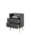 Nachtkommode >Laila< in Graphit, Melamin - 50x70x34cm (BxHxT)