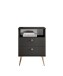 Nachtkommode >Laila< in Graphit, Melamin - 50x70x34cm (BxHxT)