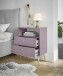 Nachtkommode >Laila< in Pflaume, Melamin - 50x70x34cm (BxHxT)