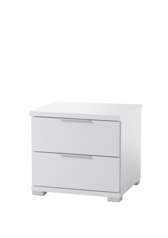 Nachtkommode >Smilla< in Weiß, Melamin - 46x43x42cm (BxHxT)