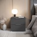 Nachtkommode >Smilla< in Graphit, Melamin - 46x43x42cm (BxHxT)