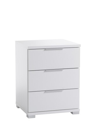 Nachtkommode >Smilla< in Weiß, Melamin - 46x61x42cm (BxHxT)