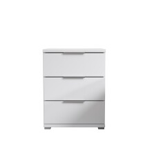 Nachtkommode >Smilla< in Weiß, Melamin - 46x61x42cm (BxHxT)
