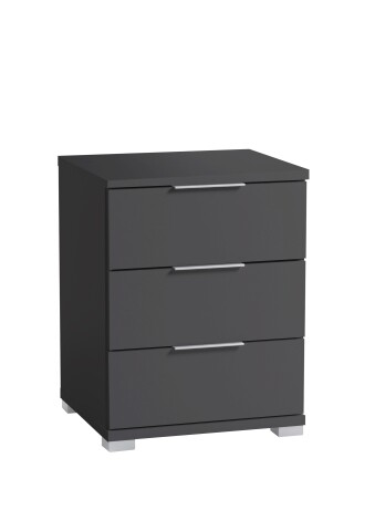 Nachtkommode >Smilla< in Graphit, Melamin - 46x61x42cm (BxHxT)