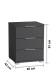 Nachtkommode >Smilla< in Graphit, Melamin - 46x61x42cm (BxHxT)