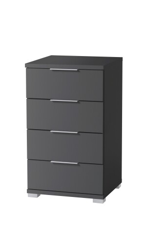 Nachtkommode >Smilla< in Graphit, Melamin - 46x79x42cm (BxHxT)