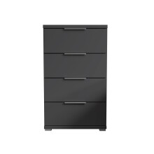 Nachtkommode >Smilla< in Graphit, Melamin - 46x79x42cm (BxHxT)