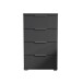 Nachtkommode >Smilla< in Graphit, Melamin - 46x79x42cm (BxHxT)