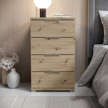 Nachtkommode >Smilla< in Artisan Eiche, Melamin -...