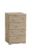 Nachtkommode >Smilla< in Artisan Eiche, Melamin - 46x79x42cm (BxHxT)
