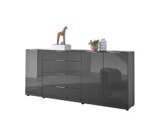 Kommode >Sean< in Anthrazit, - 226x99x40 cm ( BxHxT)
