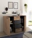 Sideboard >Aschau< 2 Türen, 4 Schübe, Mauvella Eiche Dekor/ Graphit - 140x89x38cm (BxHxT)