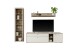 Wohnwand >SANTERNO< (3-teilig) in weiss / Eiche Dekor - 264x197x50 (BxHxT)