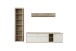 Wohnwand >SANTERNO< (3-teilig) in weiss / Eiche Dekor - 264x197x50 (BxHxT)