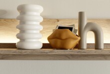 Wohnwand >SANTERNO< (3-teilig) in Soft weiss / Eiche Dekor - 287x180x50 (BxHxT)