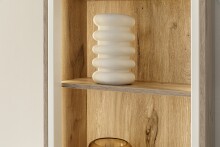 Wohnwand >SANTERNO< (3-teilig) in Soft weiss / Eiche Dekor - 287x180x50 (BxHxT)