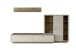 Wohnwand >SANTERNO< (3-teilig) in Soft weiss / Eiche Dekor - 287x180x50 (BxHxT)
