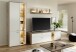 Wohnwand >SANTERNO< (3-teilig) in Soft weiss / Eiche Dekor - 292x197x50 (BxHxT)