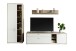 Wohnwand >SANTERNO< (3-teilig) in Soft weiss / Eiche Dekor - 292x197x50 (BxHxT)