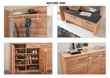 Garderoben-Set >Nature One< 3-teilig, soft-close, FSC-Kernbuche teilmassiv - 200x201x40cm (B/H/T)