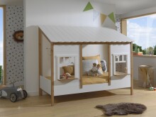 Hausbett >BABS< Lattenrost, teilmassiv eichfarbig /...