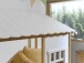 Hausbett >BABS< Lattenrost, teilmassiv eichfarbig / weiss - 214,2x174x105,3cm (BxHxT)