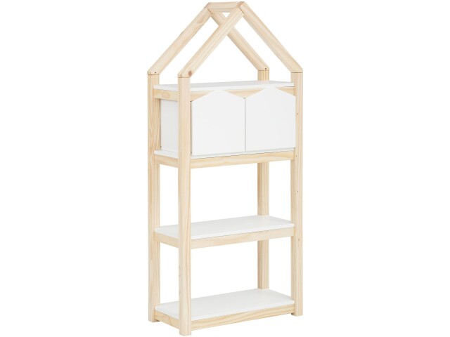 Bücherregal >Valdemar< in Weiß, Teilweise Massivholz - 60x139x30cm (BxHxT)