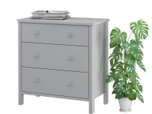 Kommode >Wenche< in Grau, MDF/Folie - 81x84x41cm (BxHxT)