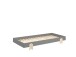 Stapelbett >Moldulo< 90x200cm, inkl. Lattenrost, grau lackiert - 203,6x27,5x93,8cm (BxHxT)