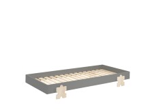 Stapelbett >Moldulo< 90x200cm, inkl. Lattenrost, grau lackiert - 203,6x27,5x93,8cm (BxHxT)