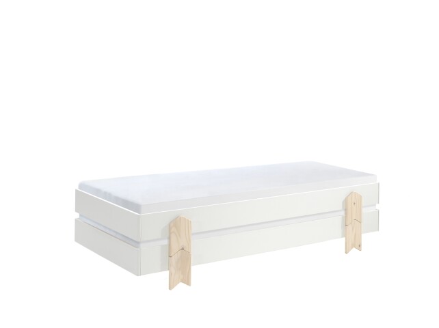 Stapelbett >Moldulo< 2er Set, Lattenrost, weiss lackiert - je 203,6x27,5x93,8cm (BxHxT)