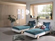 Stapelbett >Moldulo< 2er Set, Lattenrost, weiss lackiert - je 203,6x27,5x93,8cm (BxHxT)