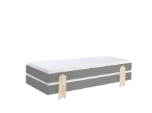Stapelbett >Moldulo< 2er Set, Lattenrost, grau...
