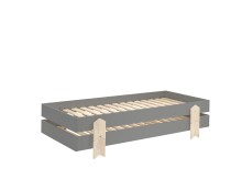 Stapelbett >Moldulo< 2er Set, Lattenrost, grau lackiert - je 203,6x27,5x93,8cm (BxHxT)