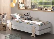 Stapelbett >Moldulo< 2er Set, Lattenrost, weiss lackiert - je 203,6x27,5x93,8cm (BxHxT)
