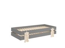 Stapelbett >Moldulo< 2er Set, Lattenrost, grau lackiert - je 203,6x27,5x93,8cm (BxHxT)