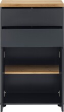 Midischrank >Vinga< 1 Tür, 2 Schubladen, in Grau - 60x102x35cm (BxHxT)